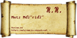 Metz Márió névjegykártya